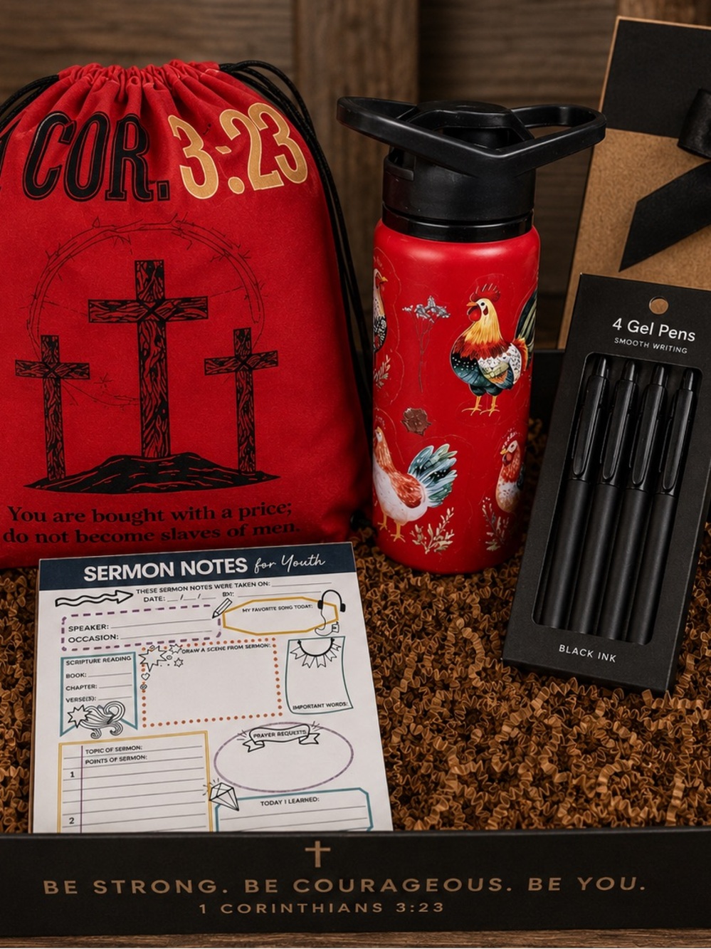 Red Rooster Print Gift Set